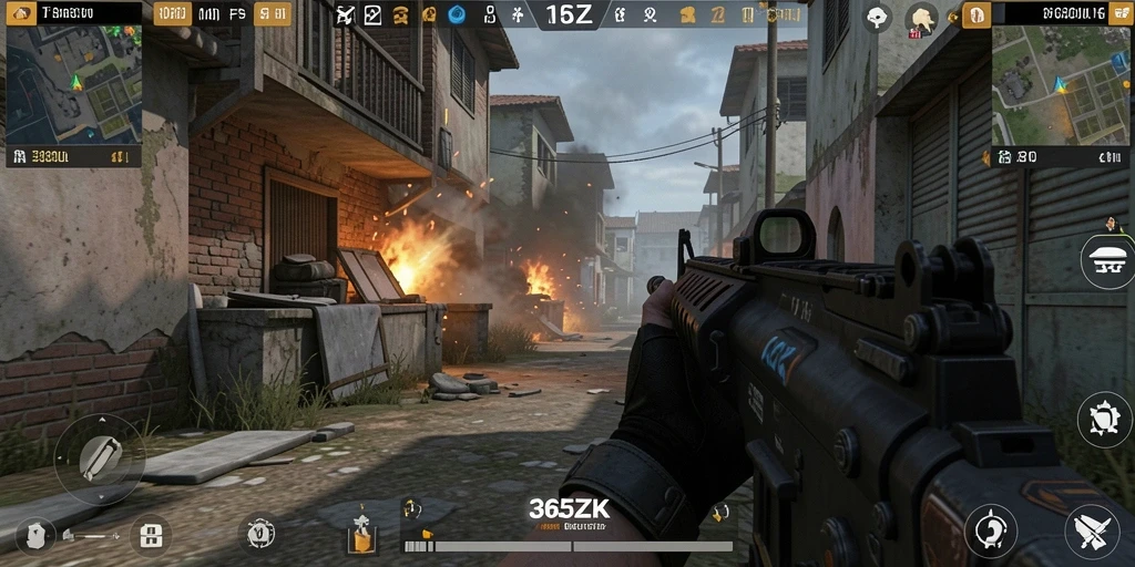 Screenshot utama 365ZK menampilkan intensitas aksi FPS yang mendebarkan.