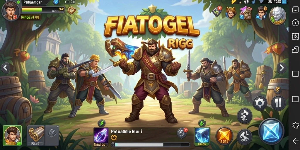 Tampilan gameplay menarik dari FIATOGEL yang menampilkan pertarungan RPG.